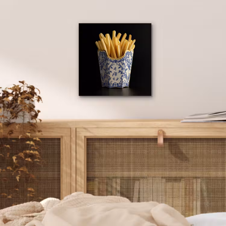 Friet - Porselein - Delfts blauw - Eten aluminium wit klein -sfeer3
