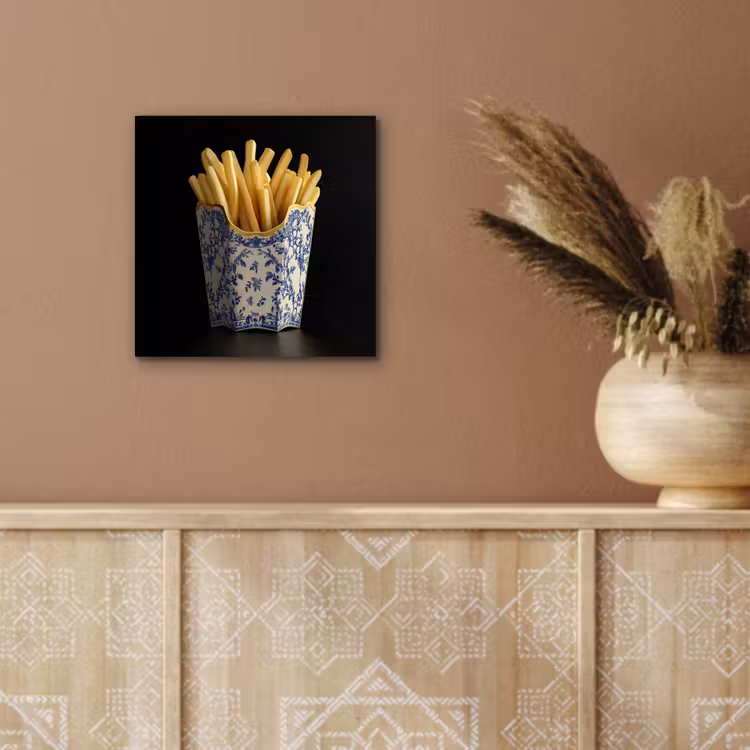 Friet - Porselein - Delfts blauw - Eten aluminium wit klein -sfeer4