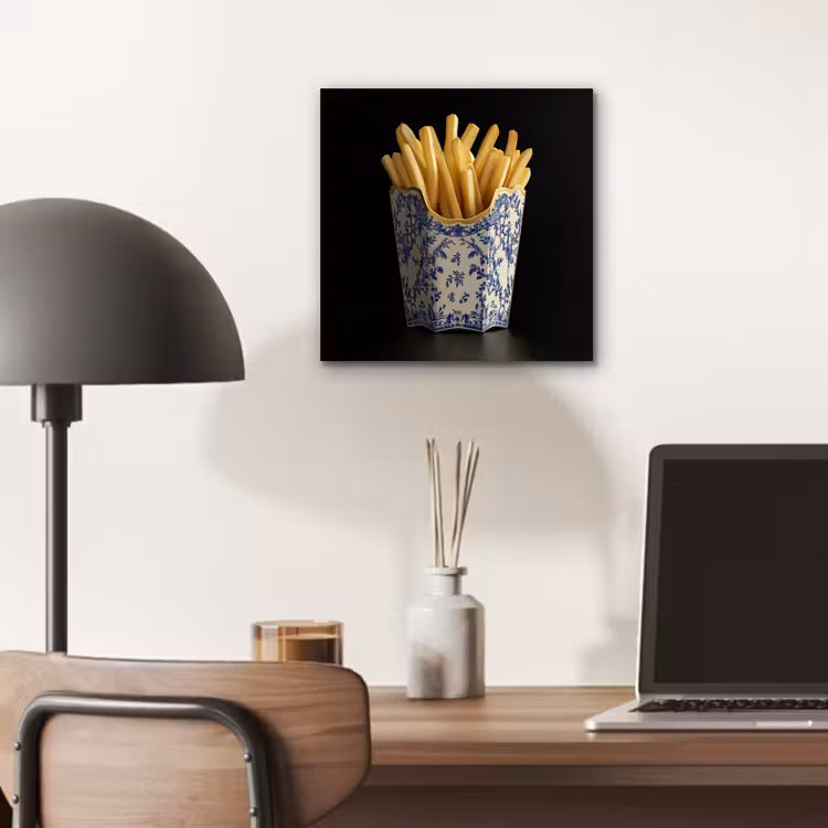 Friet - Porselein - Delfts blauw - Eten aluminium wit klein -sfeer5