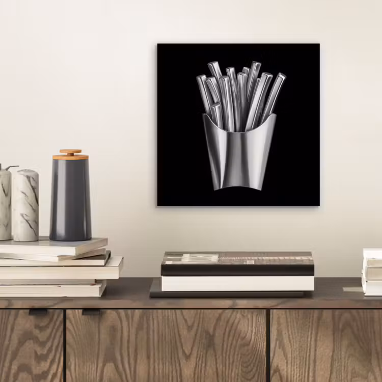 Frietjes - Futuristisch - Zilver aluminium wit klein -sfeer1