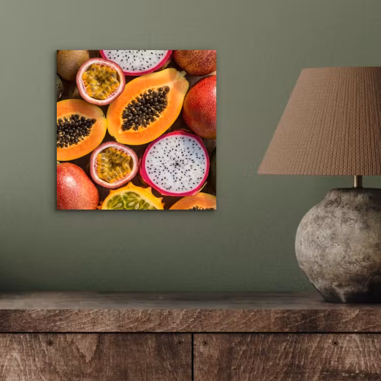Fruit - Geopend - Tropisch - Eten - Kleurrijk aluminium wit klein -sfeer2