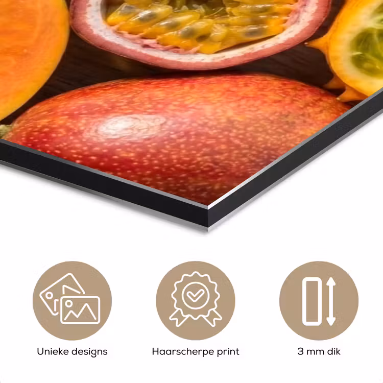 Fruit - Geopend - Tropisch - Eten - Kleurrijk aluminium wit klein -closeup_NL