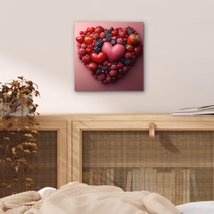 Fruit - Hartjes - Aardbeien - Frambozen - Bosbessen aluminium wit klein -sfeer3