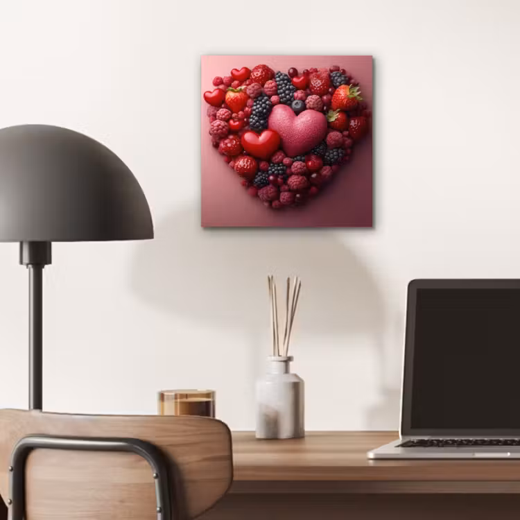 Fruit - Hartjes - Aardbeien - Frambozen - Bosbessen aluminium wit klein -sfeer5