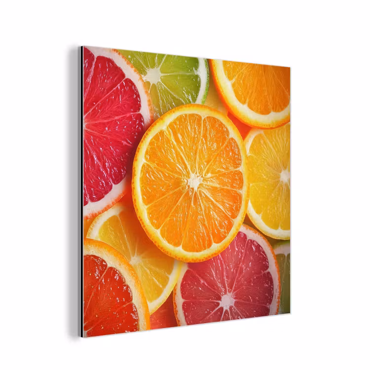 Fruit - Kleurrijk - Close up aluminium wit klein -3d