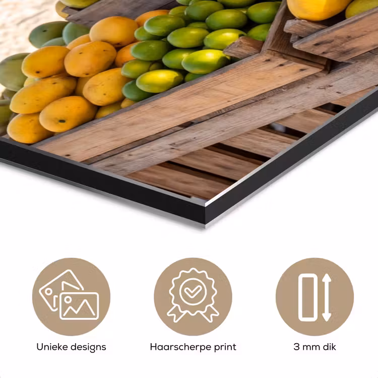 Aluminium schilderij - Fruit - Strand - Tropisch - Fruit - Strand - Tropisch aluminium wit klein