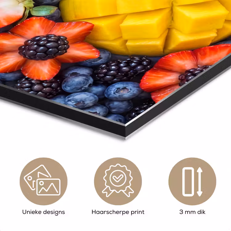 Fruit - Vers - Kleurrijk - Eten aluminium wit klein -closeup_NL