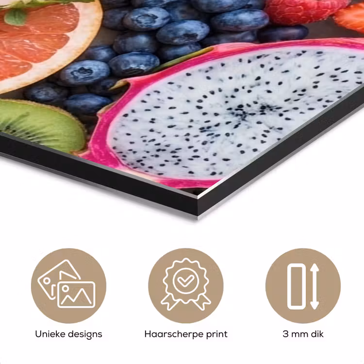Fruit - Versneden - Kleurrijk - Eten - Gezond aluminium wit klein -closeup_NL