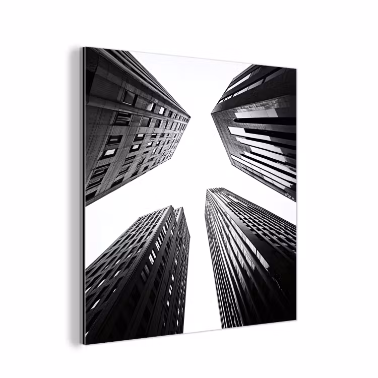 Gebouwen - Lucht - Zwart aluminium wit klein -3d