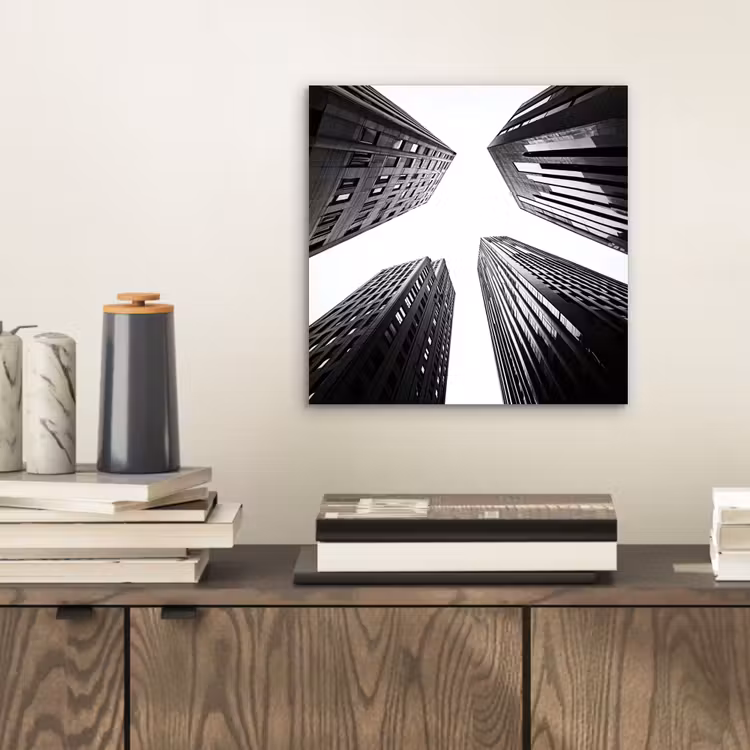 Gebouwen - Lucht - Zwart aluminium wit klein -sfeer1