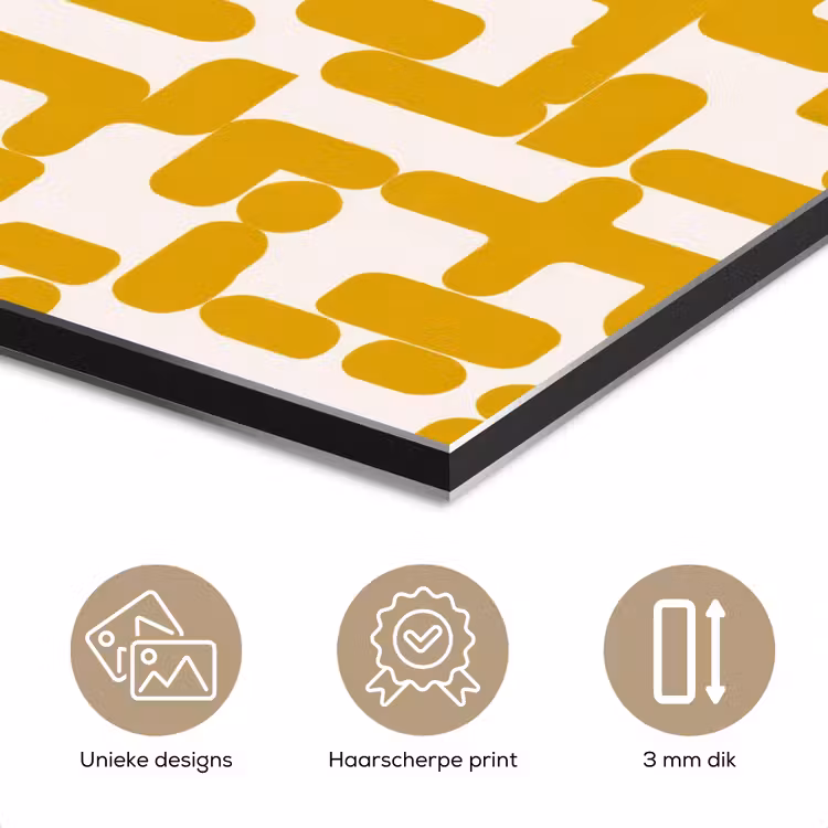 Geel - Beige - Patroon aluminium wit klein 46 -closeup_NL