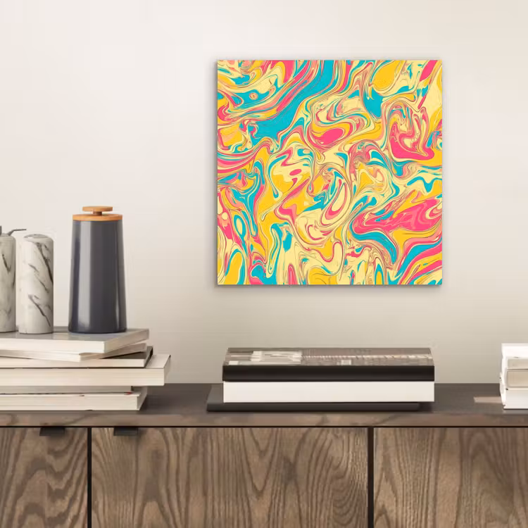 Geel - Roze - Blauw - Retro aluminium wit klein -sfeer1