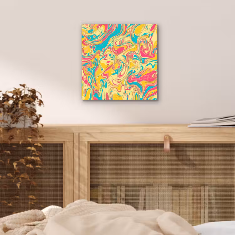 Geel - Roze - Blauw - Retro aluminium wit klein -sfeer3