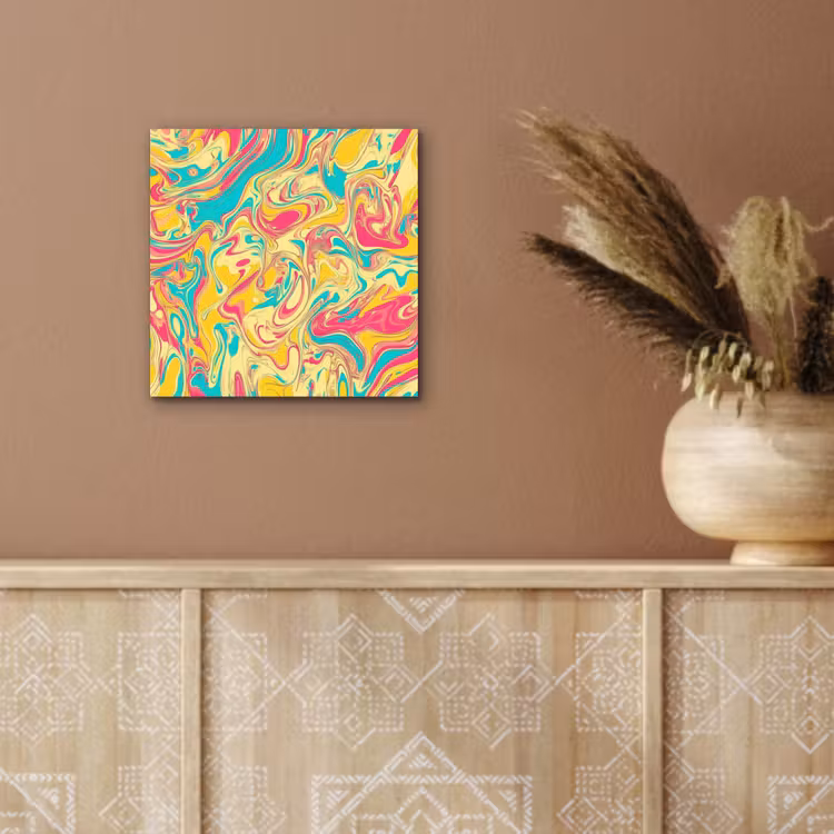 Geel - Roze - Blauw - Retro aluminium wit klein -sfeer4