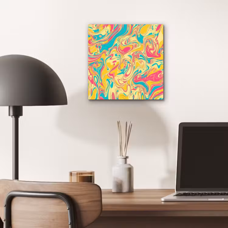 Geel - Roze - Blauw - Retro aluminium wit klein -sfeer5
