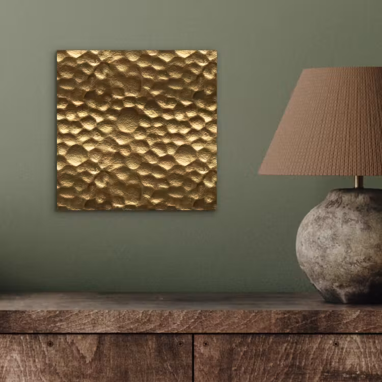 Gehamerd - Reliëf - Textuur - Bronsgoud aluminium wit klein 46 -sfeer2