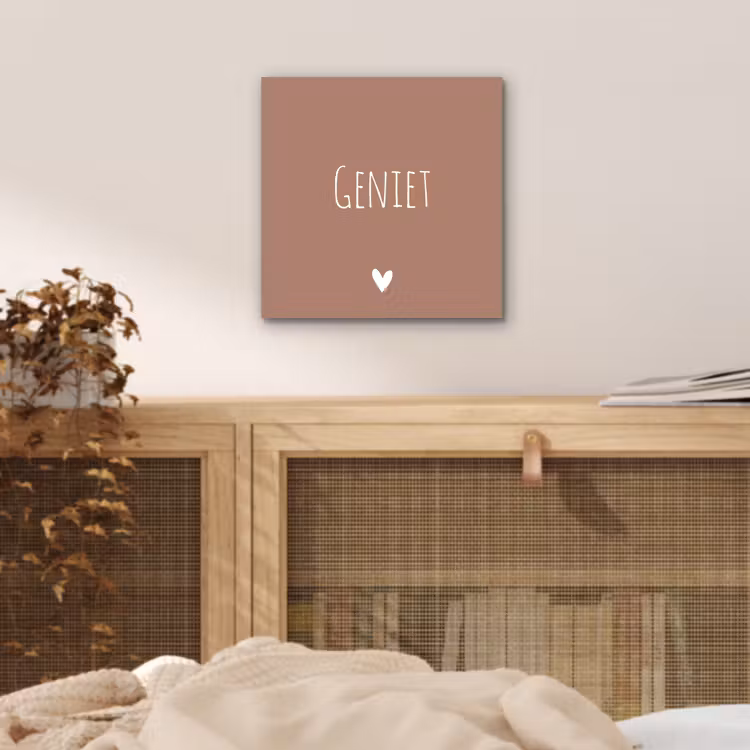 Geniet - Spreuken -Quotes aluminium wit klein -sfeer3