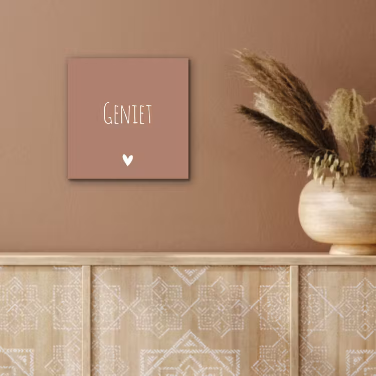 Geniet - Spreuken -Quotes aluminium wit klein -sfeer4