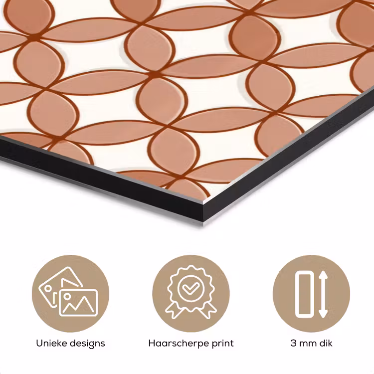 Geometrisch - Cirkels - Modern - Terracotta aluminium wit klein 46 -closeup_NL
