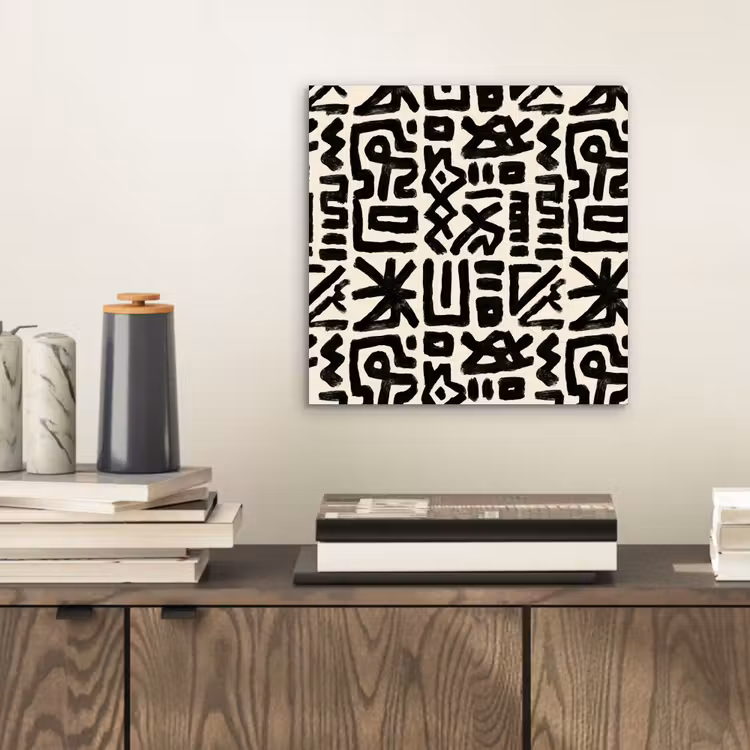 Geometrisch - Figuren - Zwart aluminium wit klein 46 -sfeer1