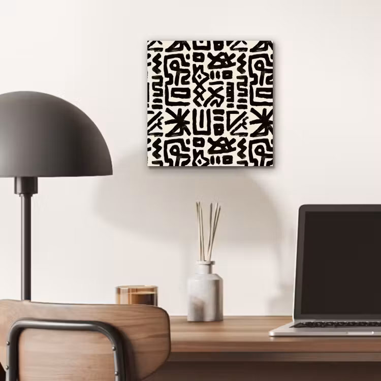 Geometrisch - Figuren - Zwart aluminium wit klein 46 -sfeer5