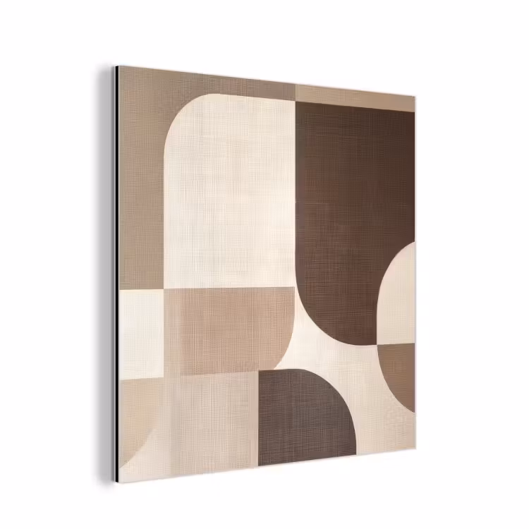 Geometrisch - Geweven structuur - Modern aluminium wit klein -3d