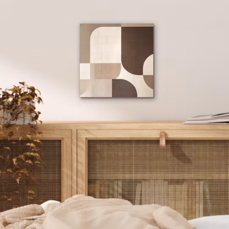 Geometrisch - Geweven structuur - Modern aluminium wit klein -sfeer3