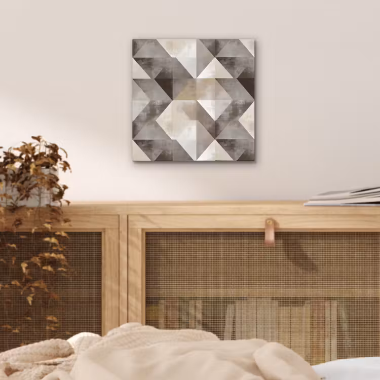 Geometrisch - Motief - Aardetinten aluminium wit klein 46 -sfeer3