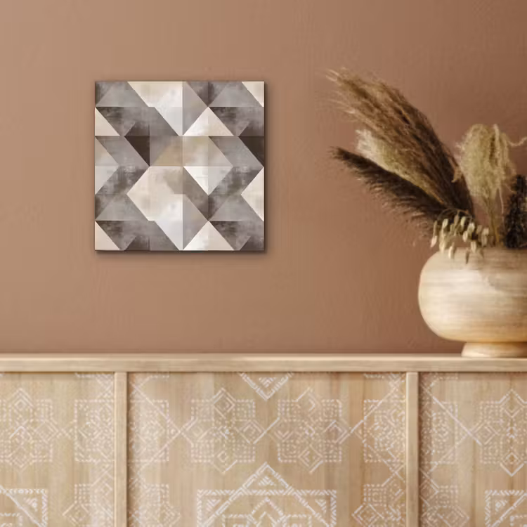Geometrisch - Motief - Aardetinten aluminium wit klein 46 -sfeer4