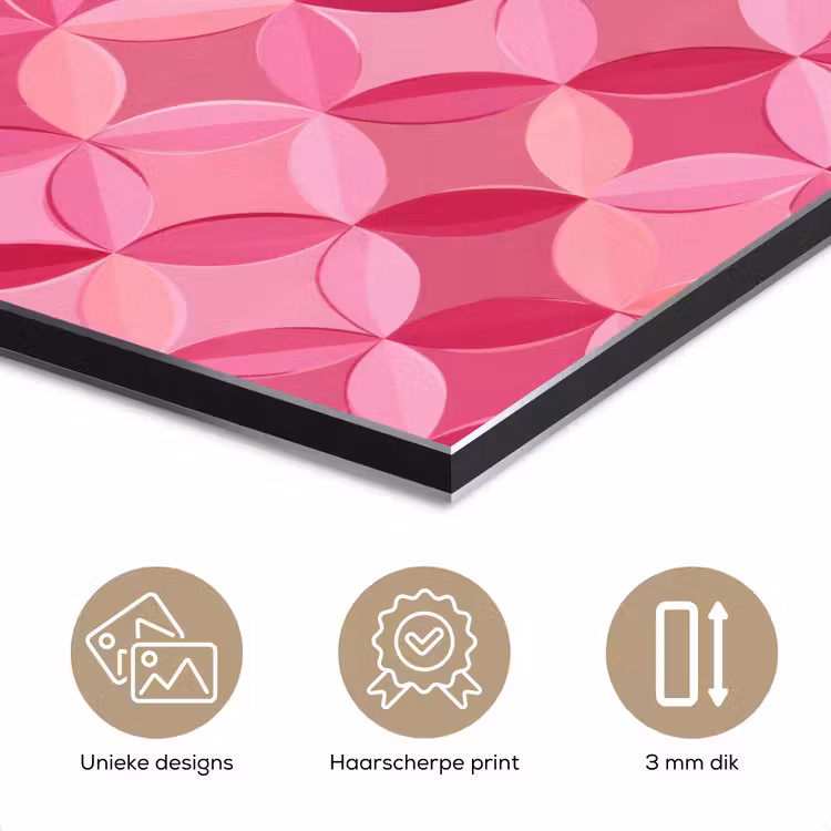 Geometrisch - Mozaïek - Modern - Roze aluminium wit klein 46 -closeup_NL