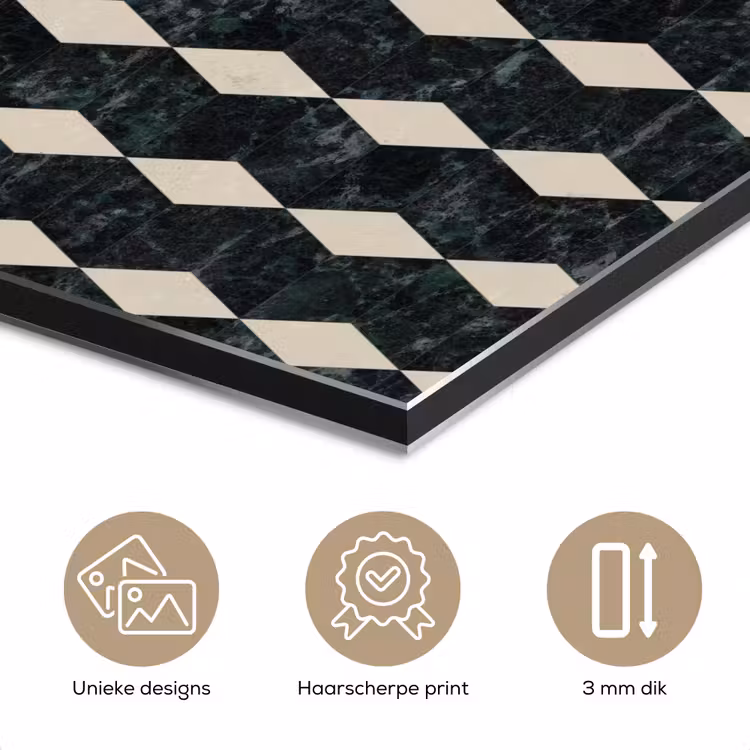 Geometrisch - Patroon - Marmer - Groen aluminium wit klein 46 -closeup_NL