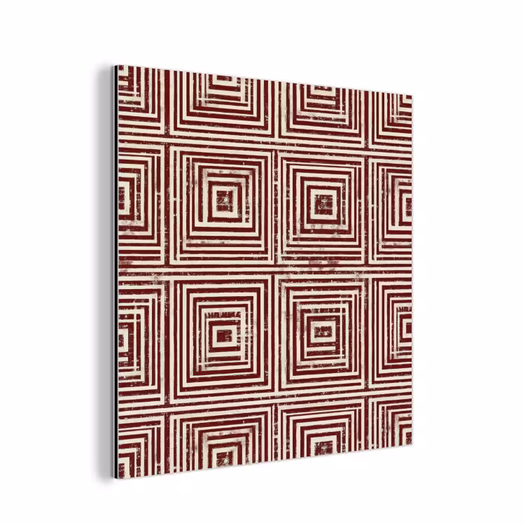 Geometrisch - Patroon - Rood aluminium wit klein 46 -3d