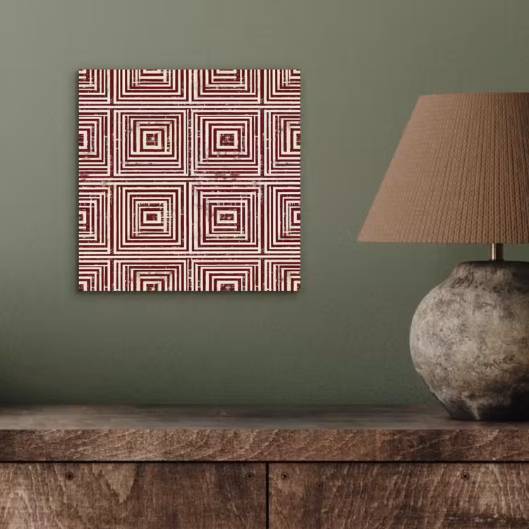 Geometrisch - Patroon - Rood aluminium wit klein 46 -sfeer2