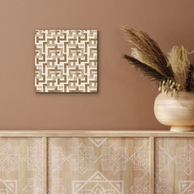 Geometrisch - Retro - Bruin aluminium wit klein 46 -sfeer4