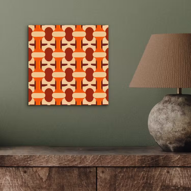 Geometrisch - Retro - Oranje aluminium wit klein 46 -sfeer2