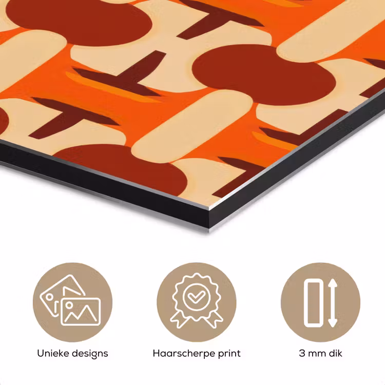 Geometrisch - Retro - Oranje aluminium wit klein 46 -closeup_NL
