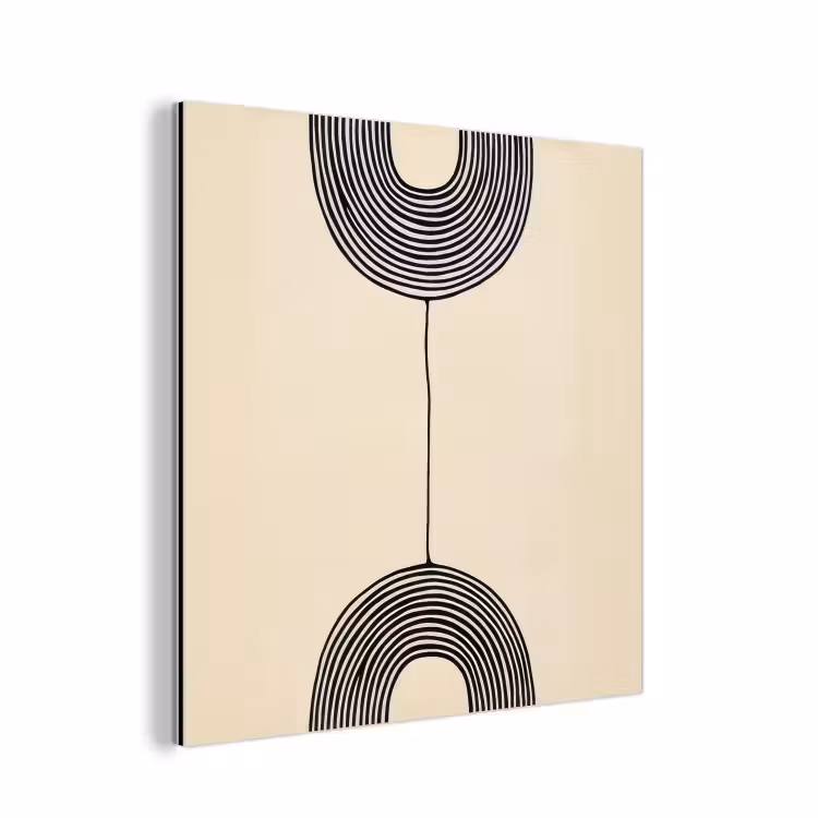 Geometrische bogen - Minimalistisch - Symmetrisch aluminium wit klein -3d