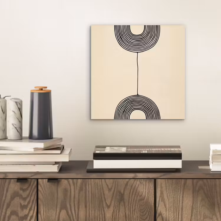Geometrische bogen - Minimalistisch - Symmetrisch aluminium wit klein -sfeer1