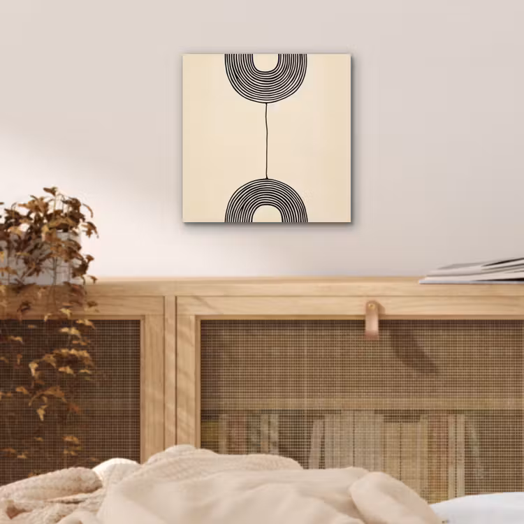 Geometrische bogen - Minimalistisch - Symmetrisch aluminium wit klein -sfeer3