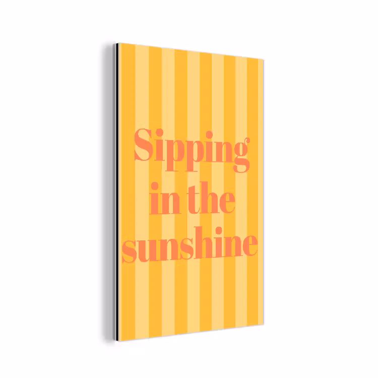 Gestreept - Geel - Sunshine - Letters aluminium wit klein -3d