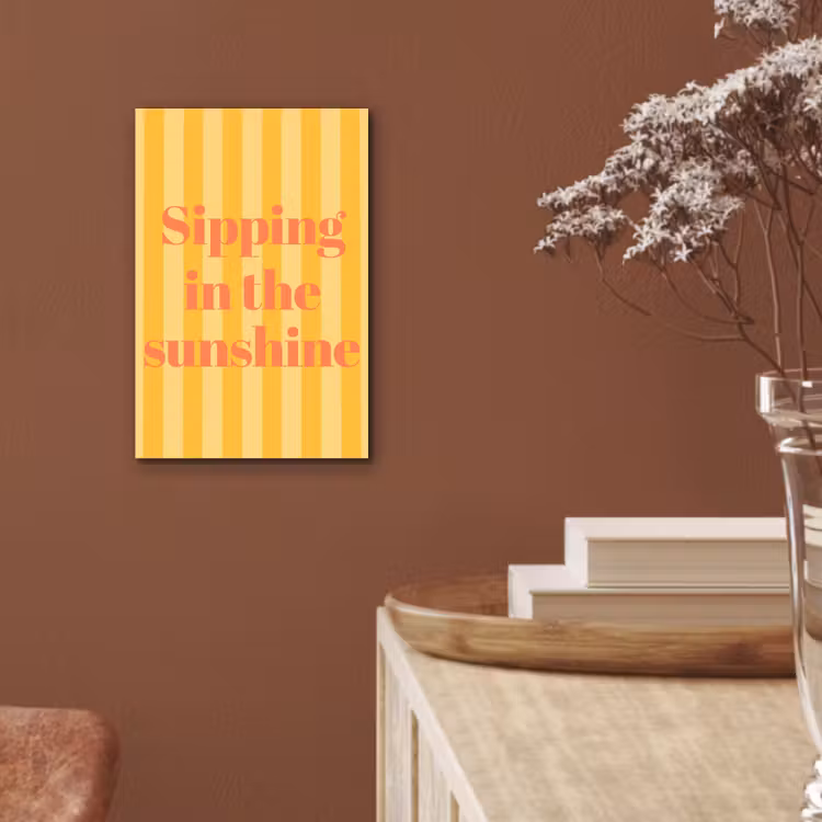 Gestreept - Geel - Sunshine - Letters aluminium wit klein -sfeer4