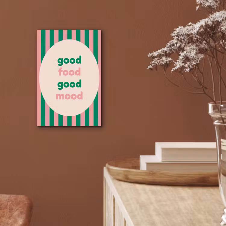 Gestreept - Quote - Ovaal - Roze aluminium wit klein -sfeer4