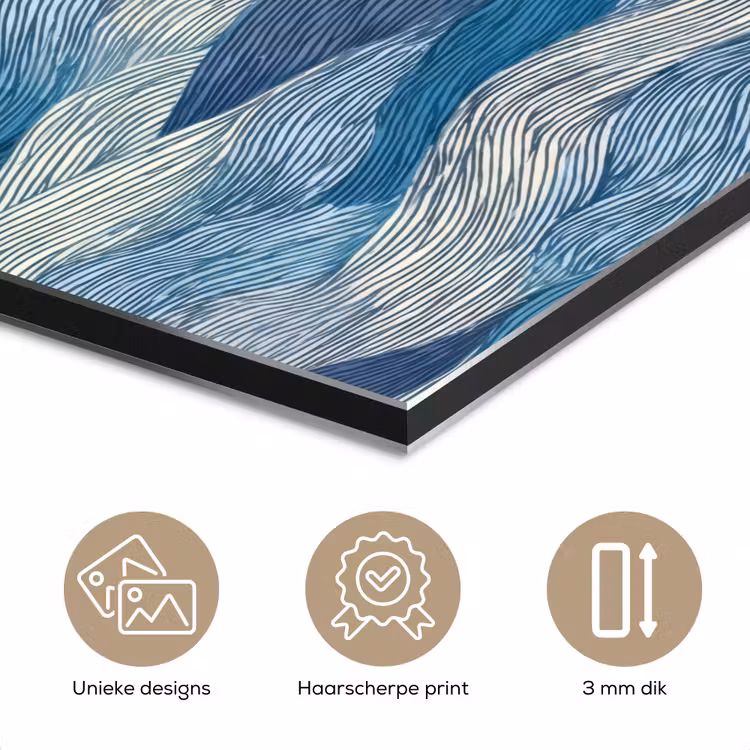 Getekend - Blauw - Wit - Golvend - Streepjes aluminium wit klein 46 -closeup_NL