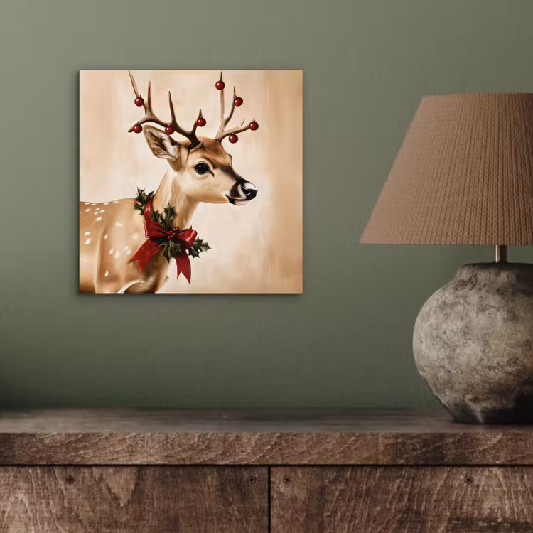 Gewei - Kerst - Rendier - Rood aluminium wit klein -sfeer2