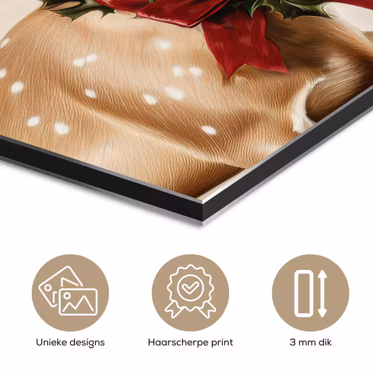 Gewei - Kerst - Rendier - Rood aluminium wit klein -closeup_NL