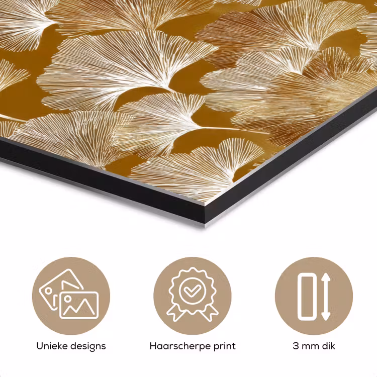 Ginkgo - Bladeren - Goud aluminium wit klein 46 -closeup_NL