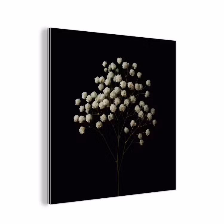 Gipskruid - Bloemetjes - Wit - Minimalistisch aluminium wit klein -3d