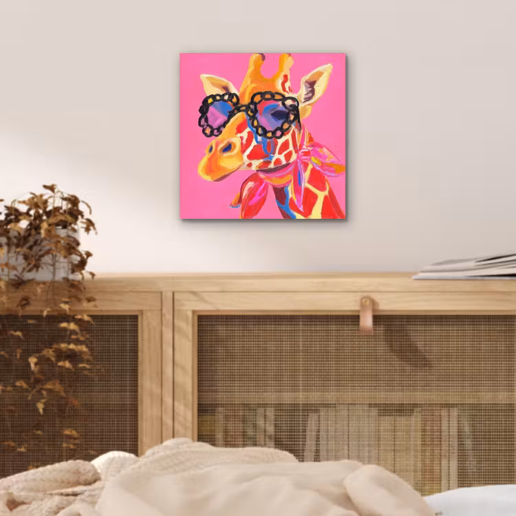 Giraf - Roze - Bril - Sjaal aluminium wit klein -sfeer3