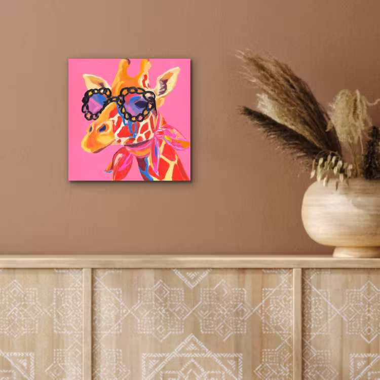 Giraf - Roze - Bril - Sjaal aluminium wit klein -sfeer4