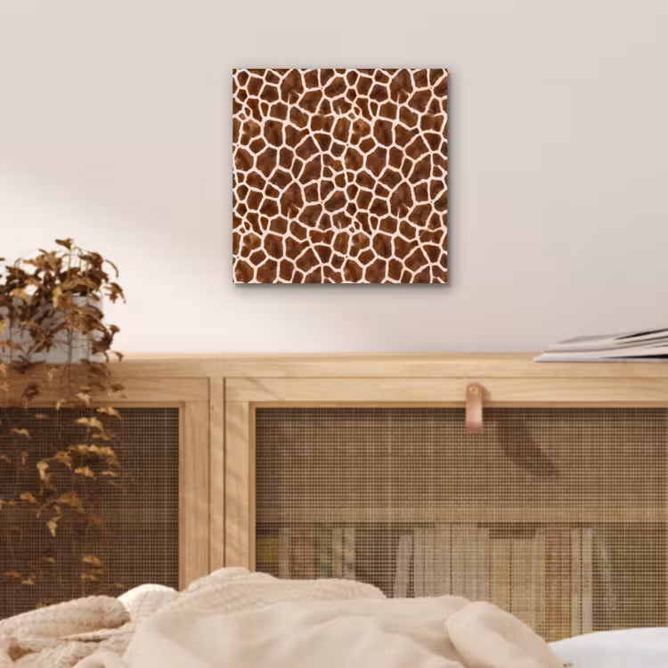Giraf - Vacht - Klassiek - Bruin aluminium wit klein -sfeer3